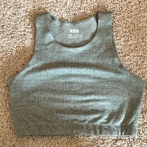 REI Olive Green Ribbed Tank Crop Top